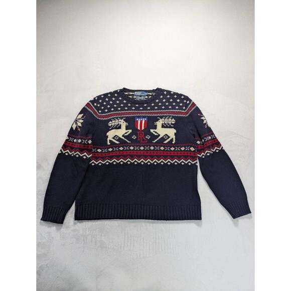Polo by Ralph Lauren Other - Polo Ralph Lauren Vintage Reindeer Shield Fair Isle Sweater XL Angora Cashmere